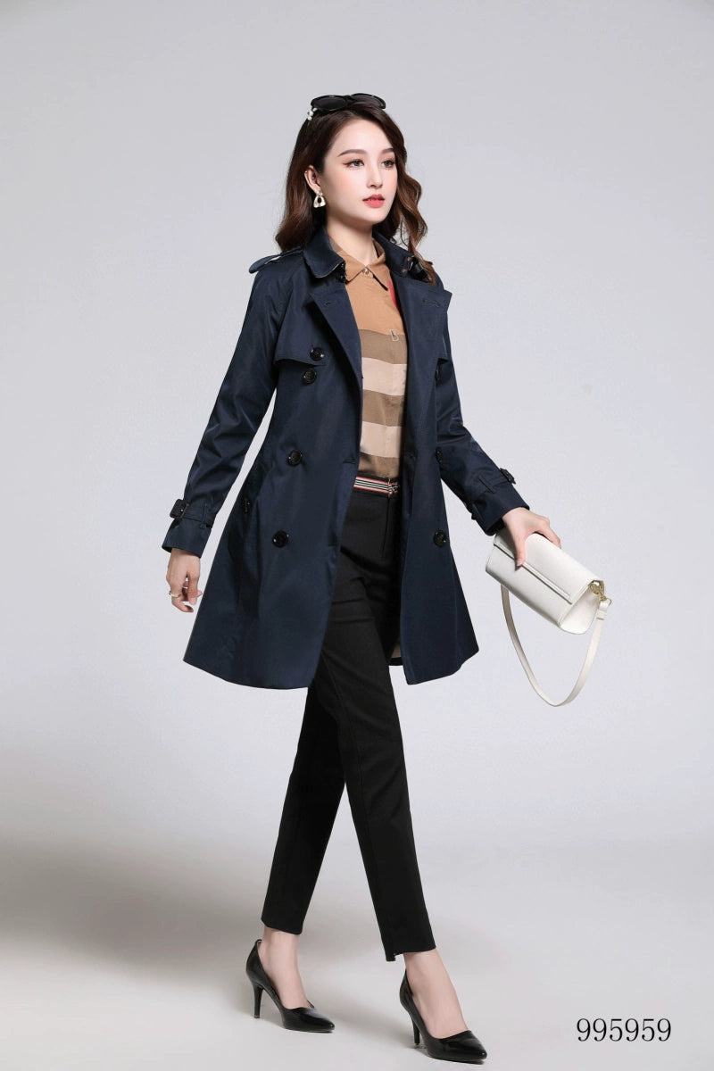 New Style Coat Pure Color Long Length Trench Coat