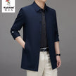 New Arrival Mid Length Long Length Trench Coat Men's Business Casual Shirt Collar Jacket Dad Coat Outwear