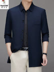 New Arrival Mid Length Long Length Trench Coat Men's Business Casual Shirt Collar Jacket Dad Coat Outwear