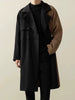 Fancy style Loose Patchwork Mid Length Long Length Trench Coat Outwear Clothing Trendy Overcoat