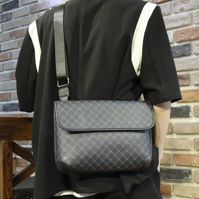 Fashion Plaid Crossbody Bags Vintage Leather Messenger Shoulder Bag Sling Backpack