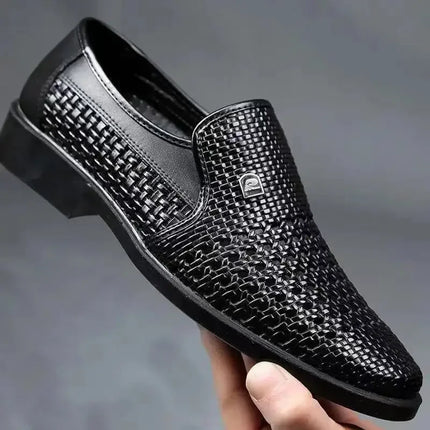 Leather Shoes Men's Business Hollow Holes Soft Bottom Men's Sandals Formal Wear Breathable Office Dress Shoes for Men